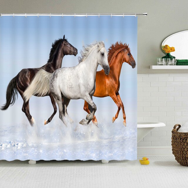 

Shower Curtain – Horses Animal-180*180cm, 501 Original