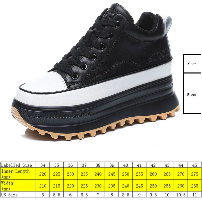 Fujin 7cm Super High Platform Wedge Sneakers Chunky Shoes Platform for Women Genuine Leather Women Casual Shoes Winter Fur Flats