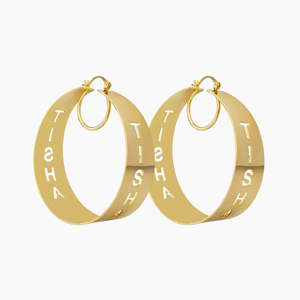 Hollow Name Earrings