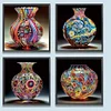 (4er-Pack) Kunstvase - speziell geformtes Diamantgemälde - 30*30cm