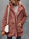 Solid Color Fleece Lining Long Sleeves Coats