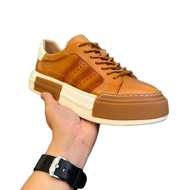 Handmade Retro Hollow Leather Sneakers|Fashion Cowhide Sneakers DANRRIO.COM DANRRIO