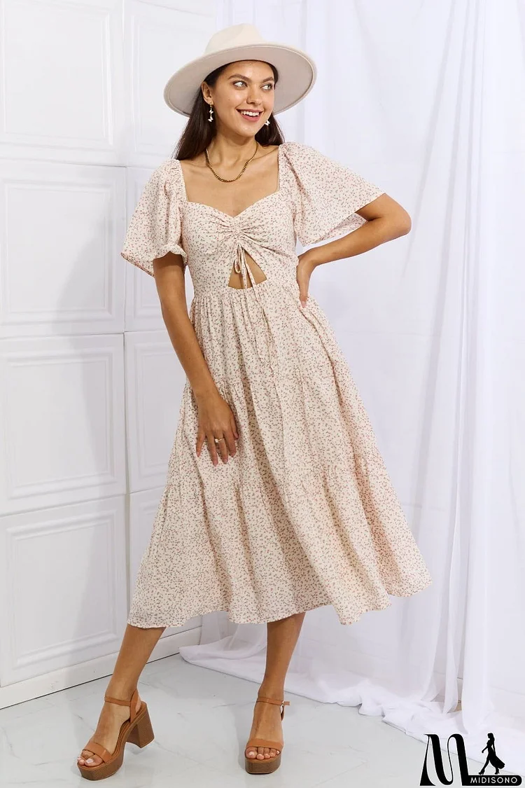 HEYSON Let It Grow Full Size Floral Tiered Ruffle Midi Dress