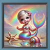 Diamond Painting -DIY Full Square Drill Cartoon Mermaid(35*35 CM)