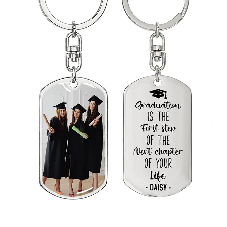 Personalized Photo Keychain 2024 Graduation Gifts-Graduation is the first step of the next chapter of your life