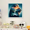 Silhouette - Lion-11CT Stamped Cross Stitch 40*40cm/15.75*15.75in