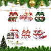 6 Pairs Double Sided Christmas Snowman Diamond Painting Earrings Jewelry