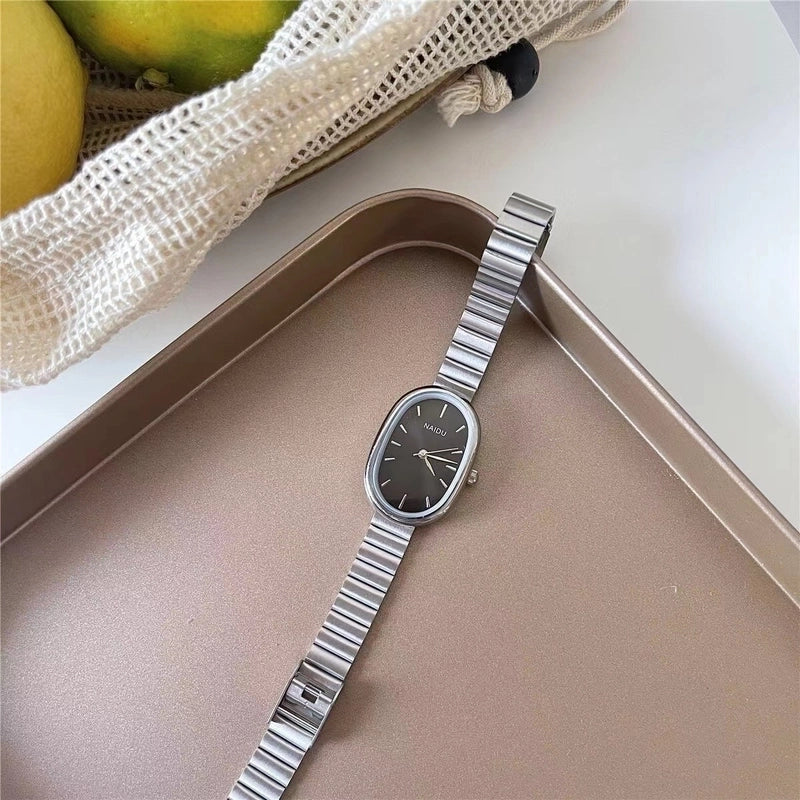 Elegant Oval Single Folding Buckle Quartz Women’s Watches