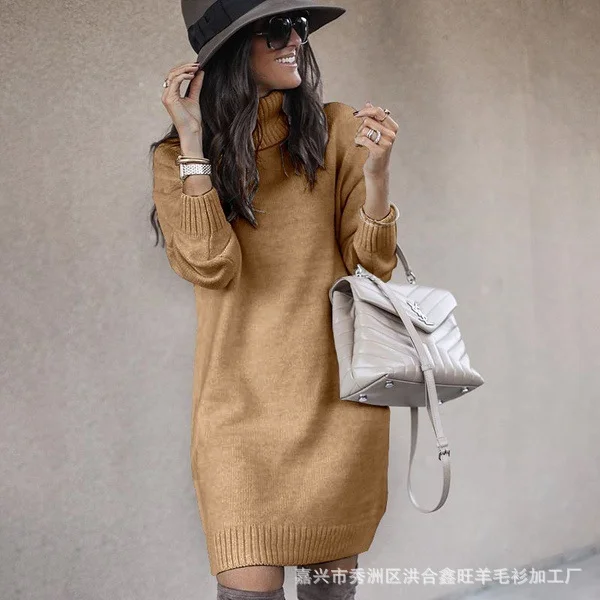 Uveng Uveng Women's Women Long High Collar Slim Top Sweater Sweater Women