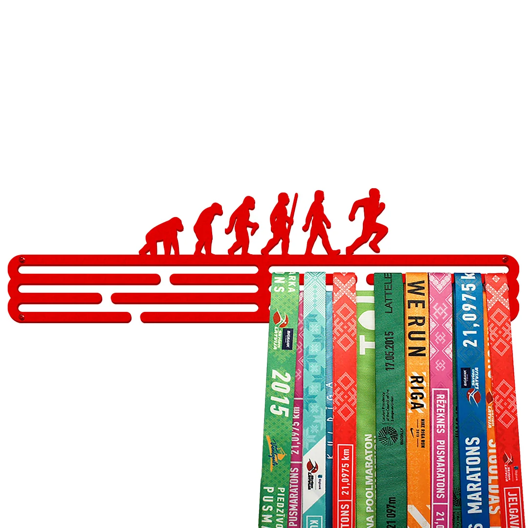 DARWIN Medal Hanger Display – Powder coated (matte red) – Large / 430mm / 48 Medals