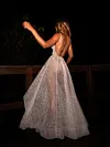 Shiny Gauze Plunging Maxi Dress