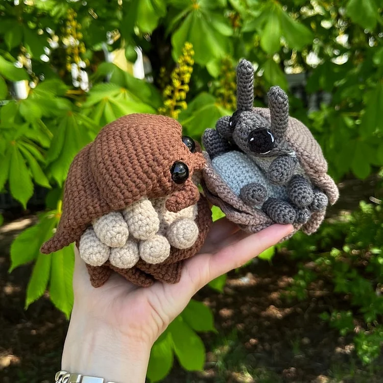 【2 Styles】Plush Roly Poly Pill Bug Crochet Pattern