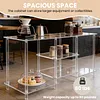 [US Local Warehouse] 55 Inch Acrylic TV Stand for TVs Up To 60 Inch TV Media Console Table with Open Storage Shelves Entertainment Center for Living Room Bedroom Gaming Room