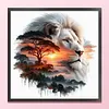 Silhouette Lion-11CT Stamped Cross Stitch 50*50cm/19.69*19.69in