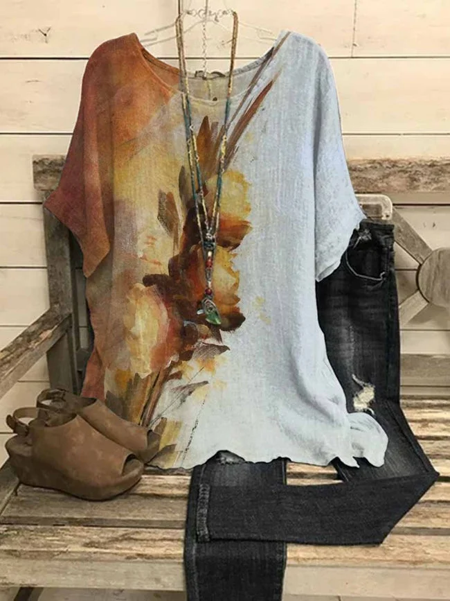 Women's Flower Printed Casual Top