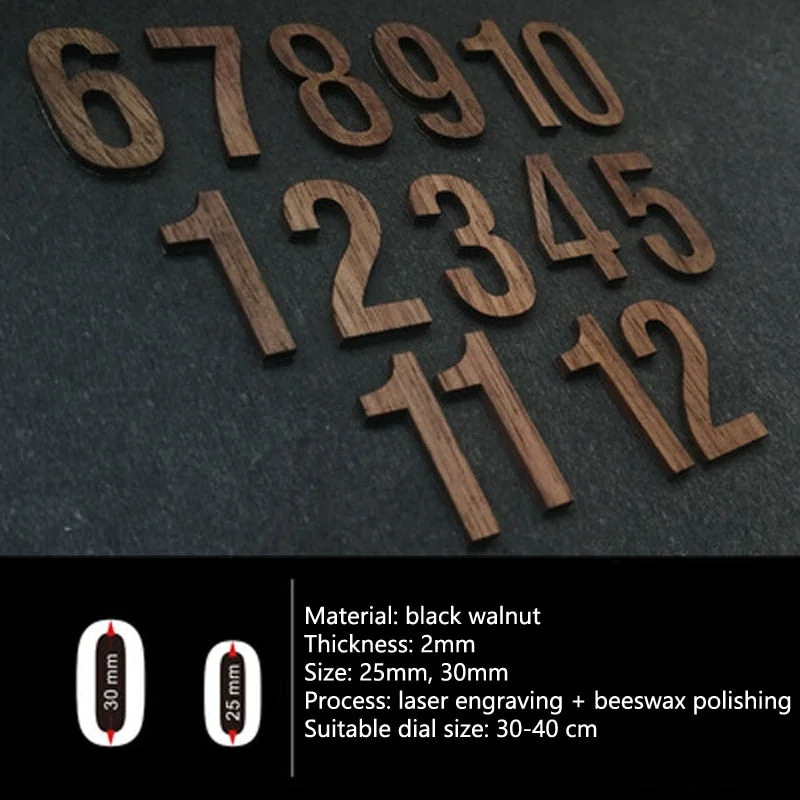 Solid Wood Wall Clock Parts Classic Wooden DIY Home Decor Clock Repair Accessories Clocks Numbers & Point Repair Essential Tools