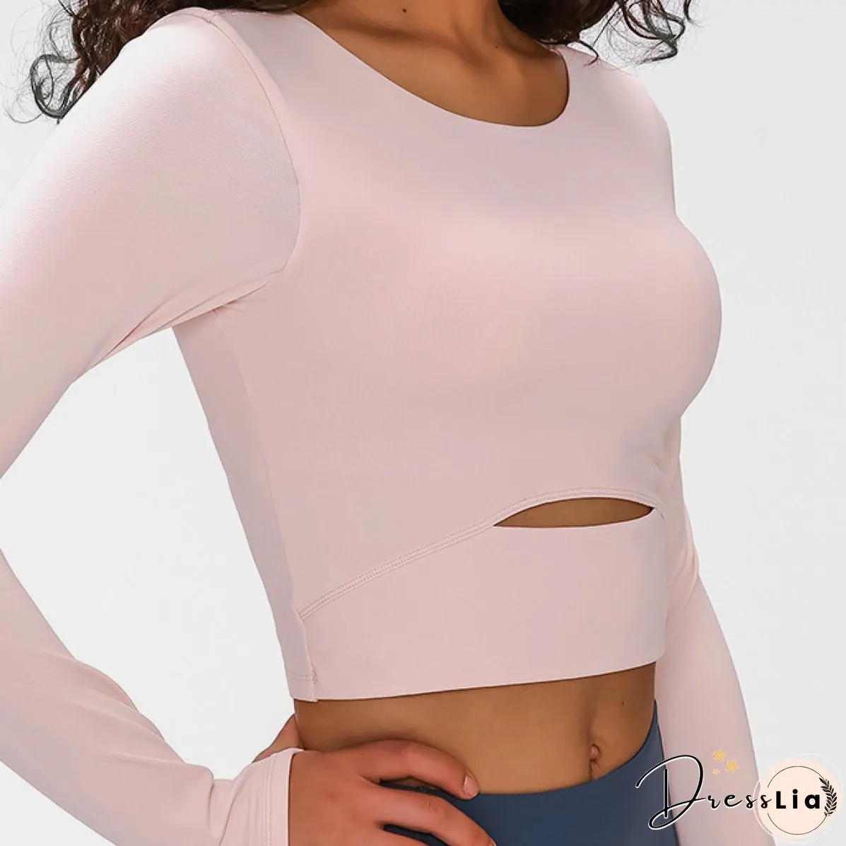 Long Sleeve Cropped Top With Sports Strap