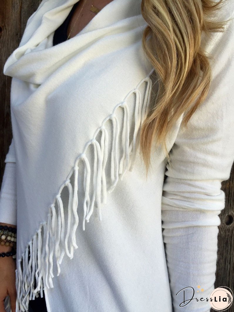 Classic Tassel Slash Sweater Top