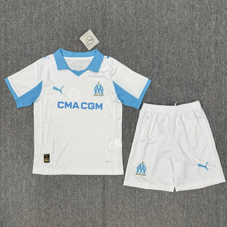 2025-26 new season-Marseille home-jerseys-children's clothing