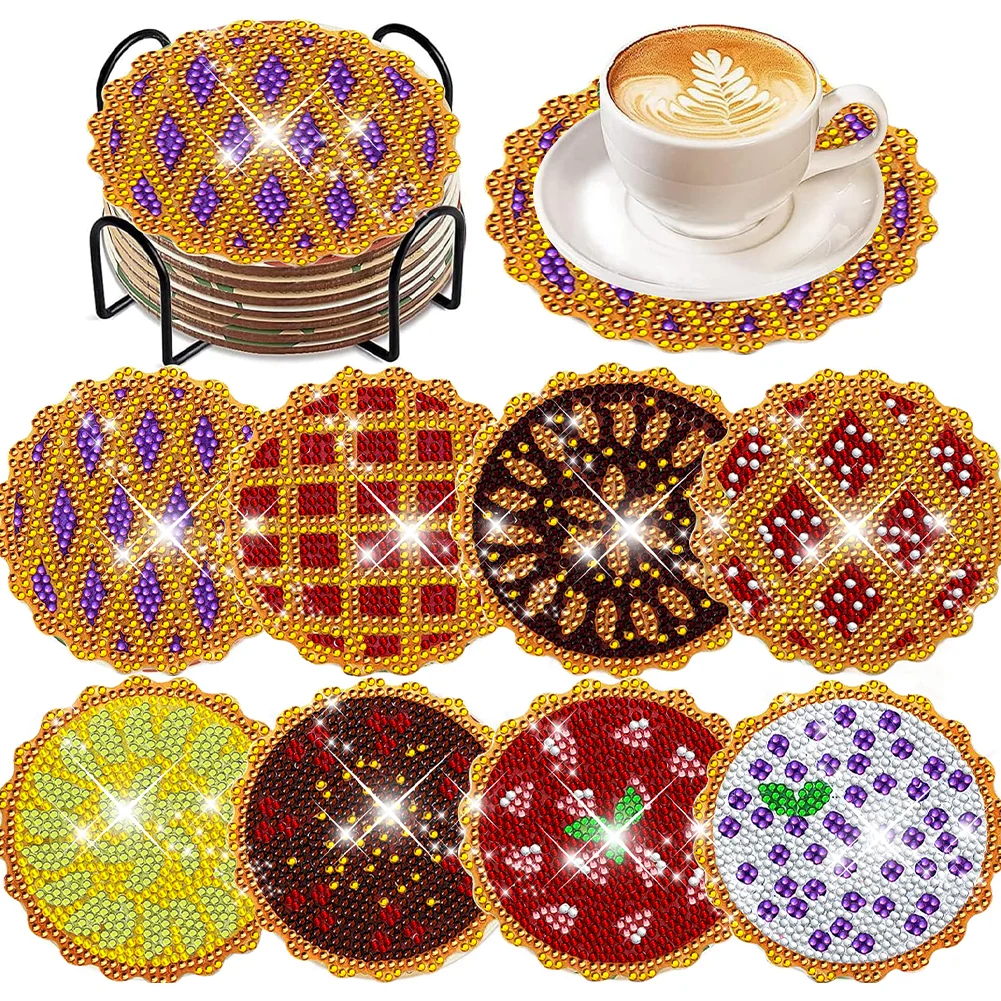 8pcs Diamond Painting Wooden Cup Mats Set, Diy Anime Diamond Art Wooden Cup  Coasters For Beginners And Adults, Art & Craft Supplies