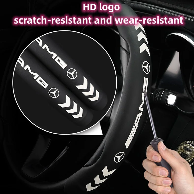 🔥Hot Selling🔥Exclusive Logo🔥High-end Nappa leather illuminated steering wheel cover