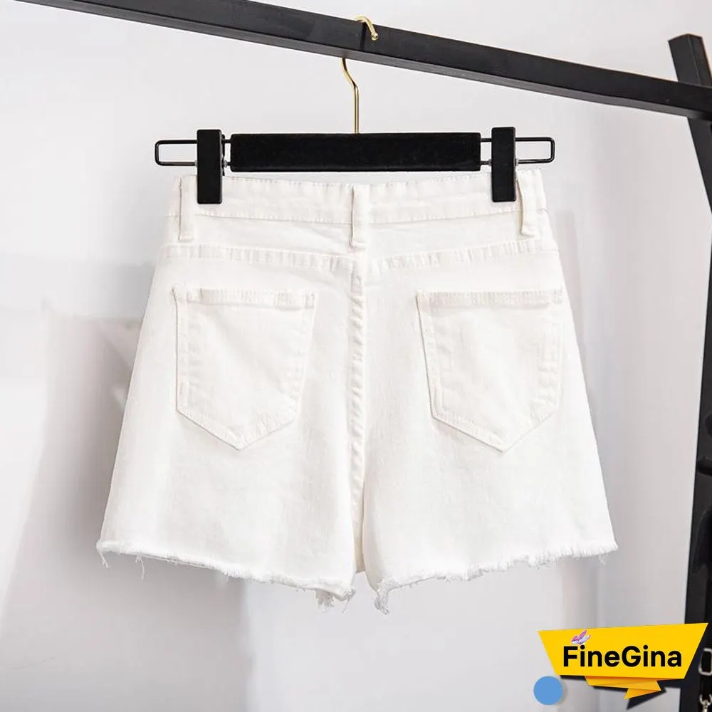 Stripe Knit Tee+Denim Shorts P15526