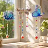 3PCS-1 5D DIY Diamond Painting Wind Chimes Suncatcher Kit Double Sided Diamond Art Kits Suncatcher with Crystal Pendant for Home Wall Window Decor Adults DIY Art Craft