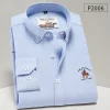 Cotton Plaid Business Embroidered Casual Shirt