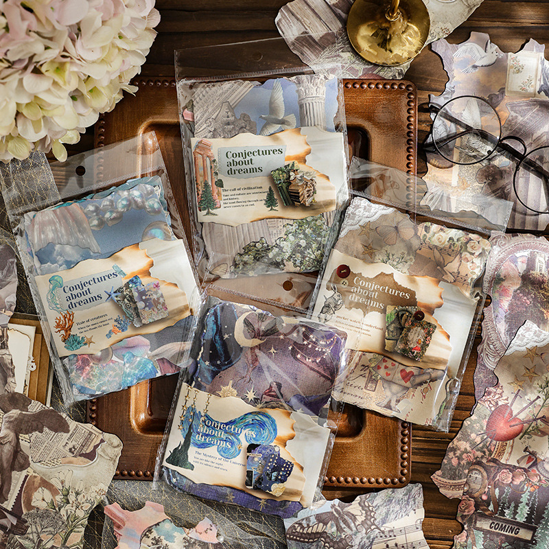소재 종이 - 달콤한 꿈 추측 시리즈 빈티지 조경 콜라주