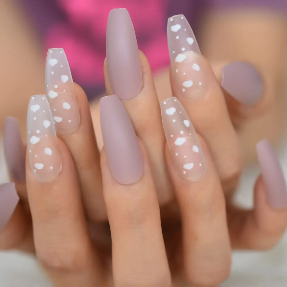 Rainbow Colorful Pre Designed Extra Long Nail Tips Fingernails Art Full Cover Nails 2021 Coffin Charm Lovely Wholesale 24Pcs Set-Nail Inspo