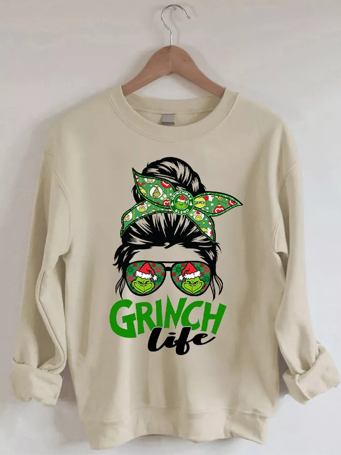 Casual Fashion Print Crew Neck Sweatshirt