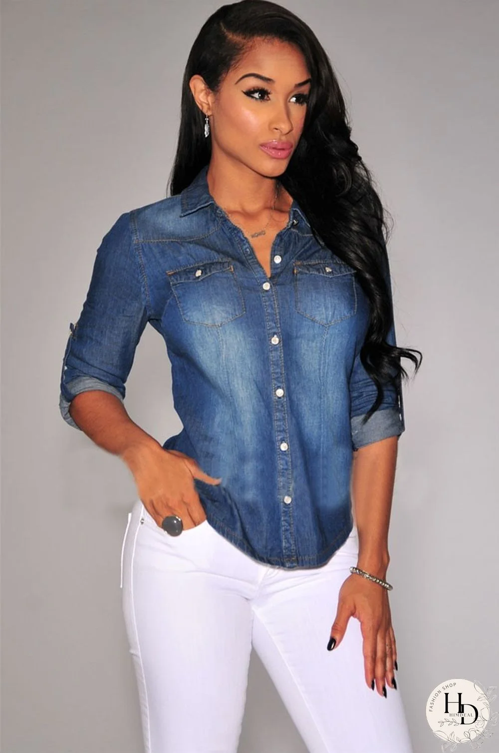 Retro Western Denim Shirt