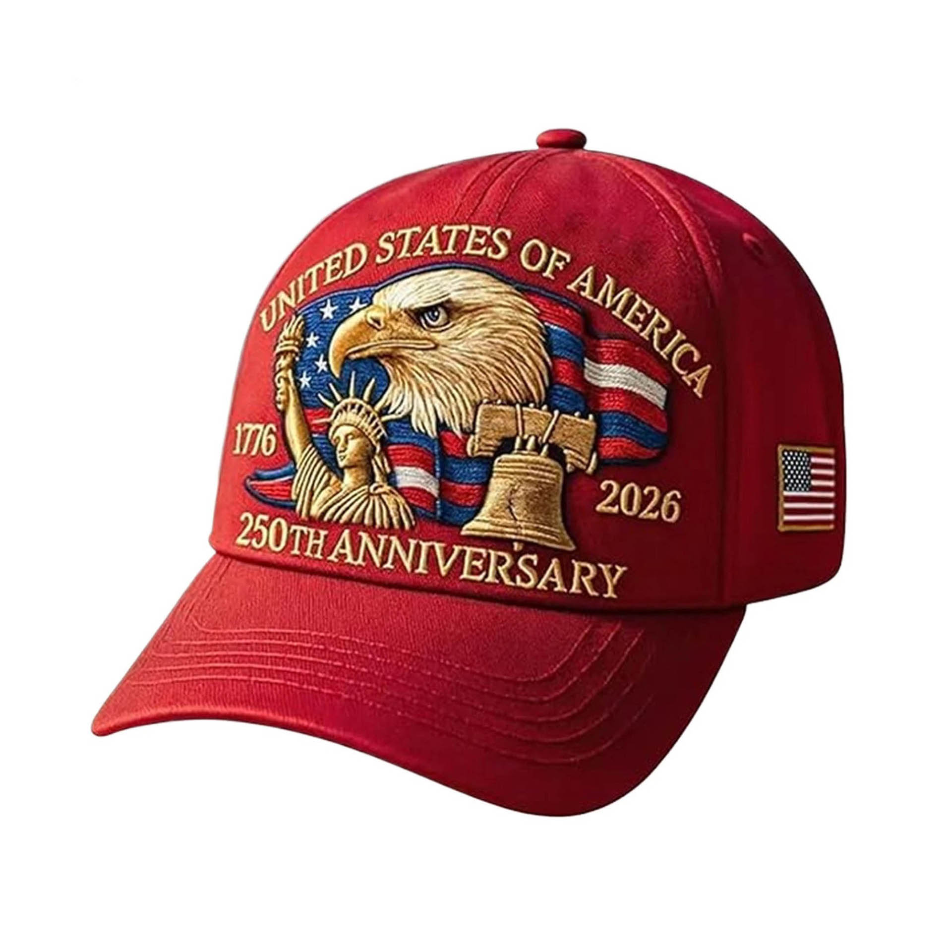 Unisex 250th Anniversary 1776 Eagle American Flag Print Baseball Hat - Helixace