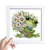 5D DIY Partial Special Shaped Drill Diamond Painting Kit Frog Decor With Frame Kit 18x18cm
