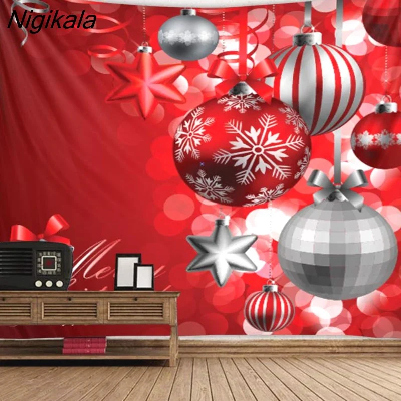Nigikala Day Decorative Print Tapestry Bedroom Living Room Wall Hanging Tapestry Home Decor Xmas Mat for Christmas New Year