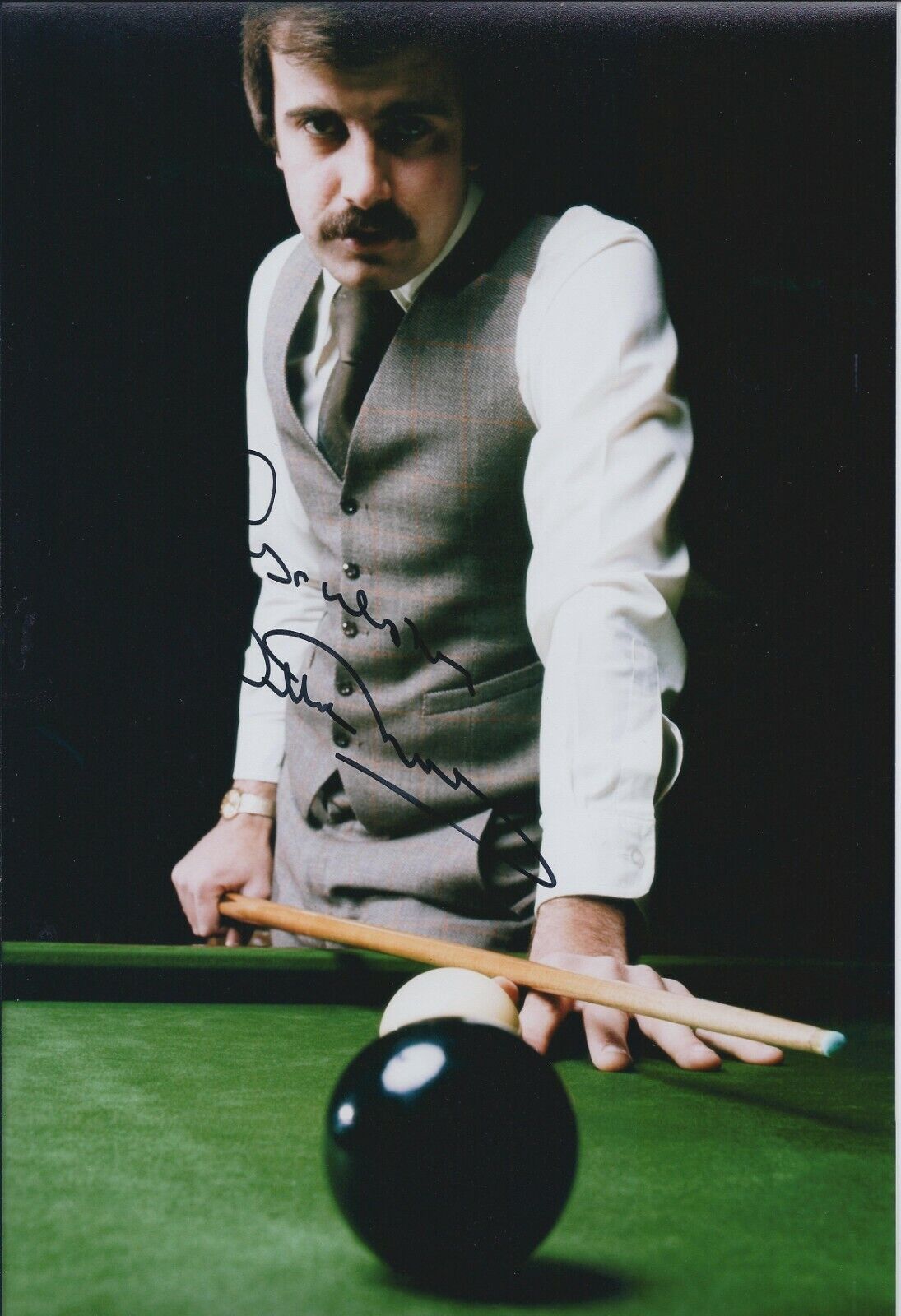 Willie Thorne HAND SIGNED Autograph 12x8 Photo Poster painting AFTAL COA Crucible Snooker Legend