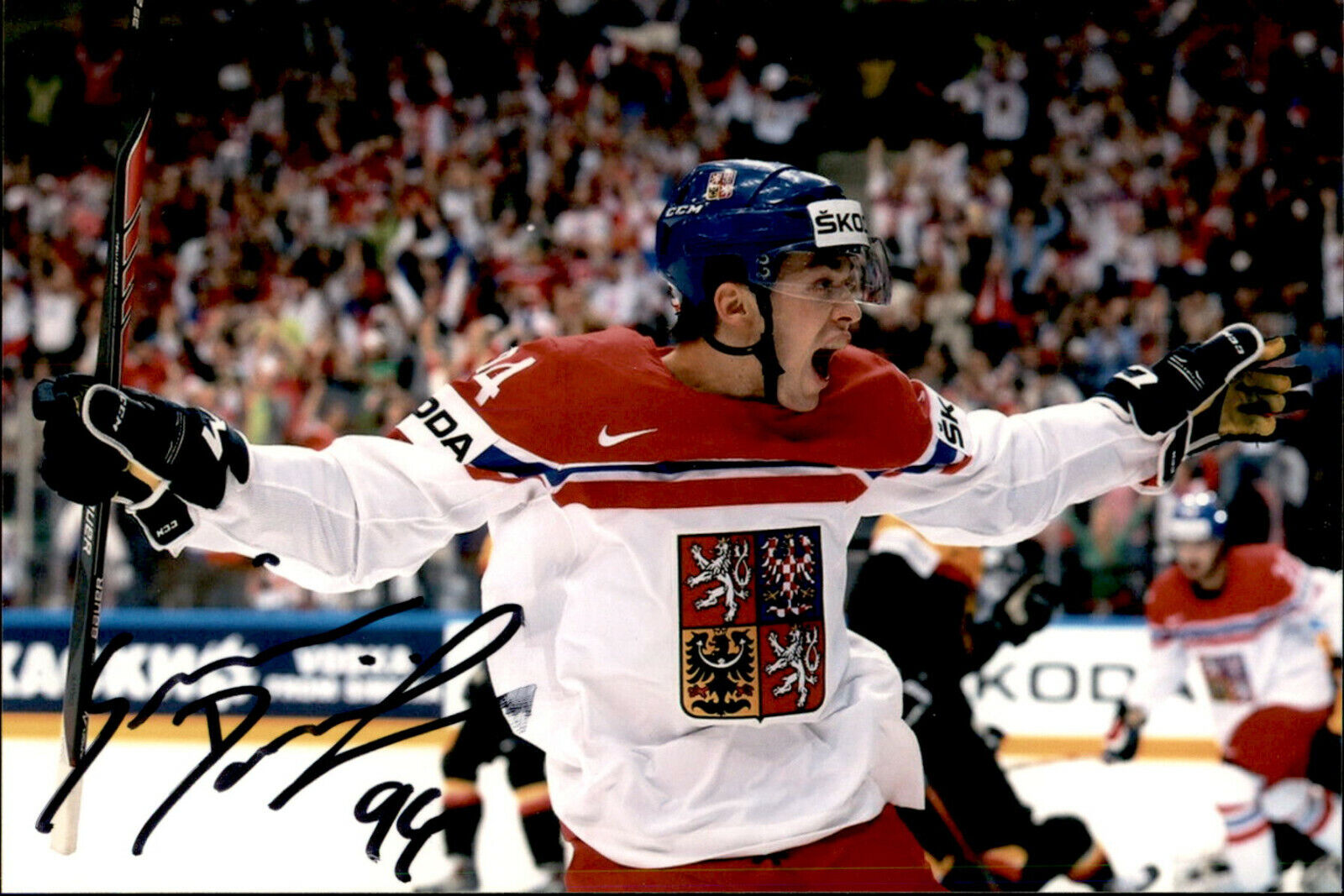 Dominik Simon SIGNED auto 4x6 Photo Poster painting TEAM CZECH REPUBLIC / PITTSBURGH PENGUINS