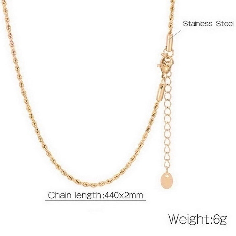 Casual Minimalist Solid Color 304 Stainless Steel 18K Gold Plated Plating Stainless Steel Necklaces