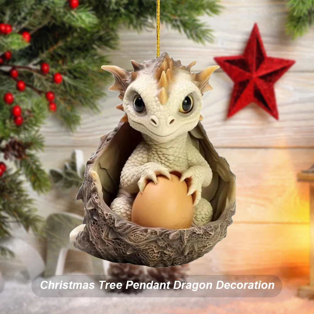 Christmas Dragon Egg Decoration Novelty Cute Acrylic Party Favors (D)