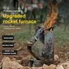 Folding Firewood Stove Stainless Steel BBQ Rocket Stove for Traveling BBQ Picnic