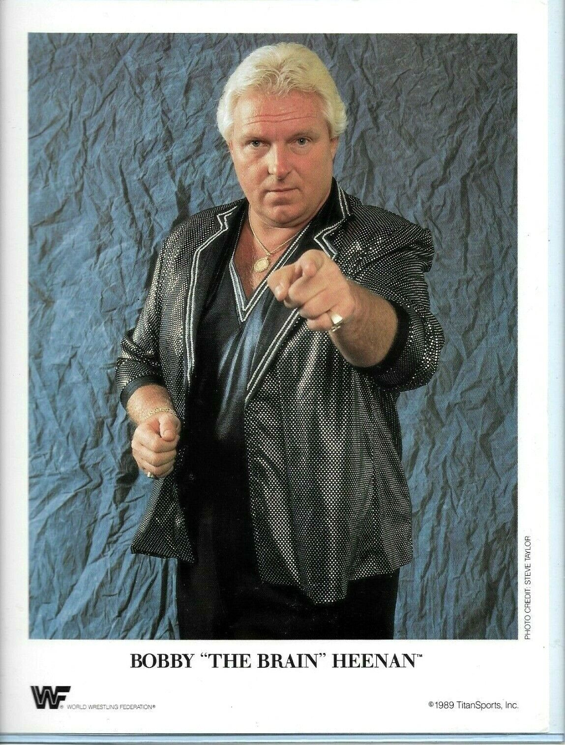 WWE BOBBY HEENAN OFFICIAL LICENSED AUTHENTIC ORIGINAL 8.5X11 PROMO Photo Poster painting 1989