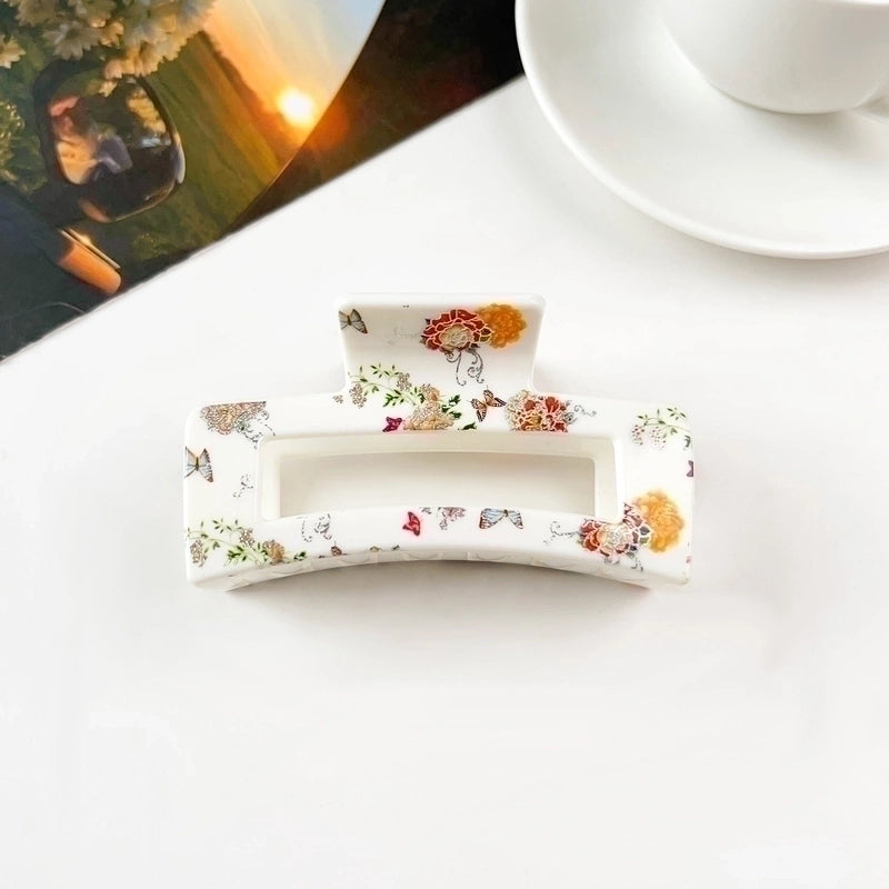 Halloween Minimalist Commute Women’s Pumpkin Flower Checkered Plastic Hair Claws