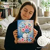DIY Pearl Painting Hibiscus Vase for Home Decor with Frame(30x20cm)