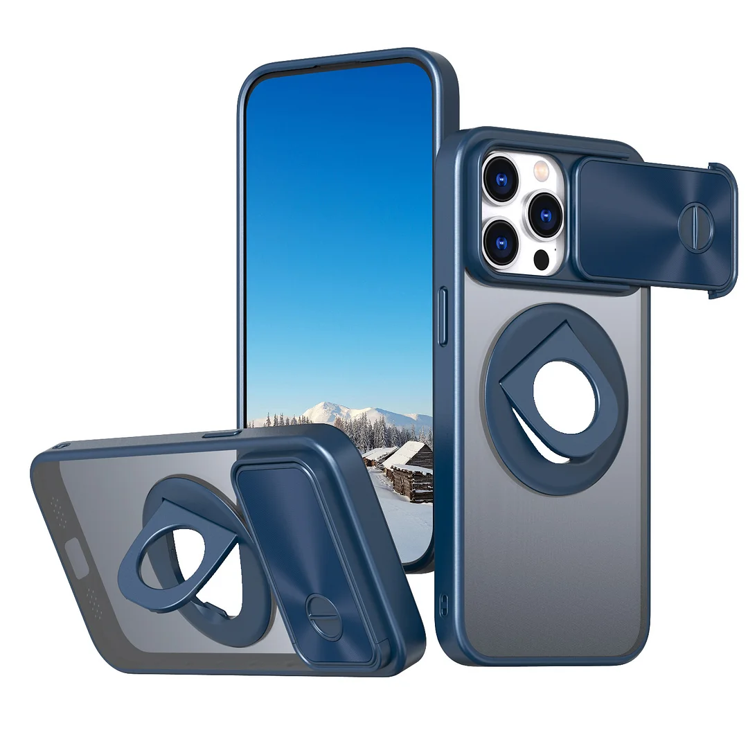 Suitable for iPhone 15/14 series invisible bracket skin-friendly magnetic sliding window phone case