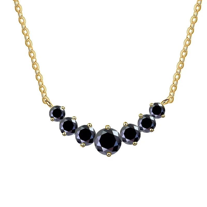 2.8 Karat VVS1-VVS2 925 Sterling Silver Moissanite None Inlay Round GRA Certificate Pendant Necklace