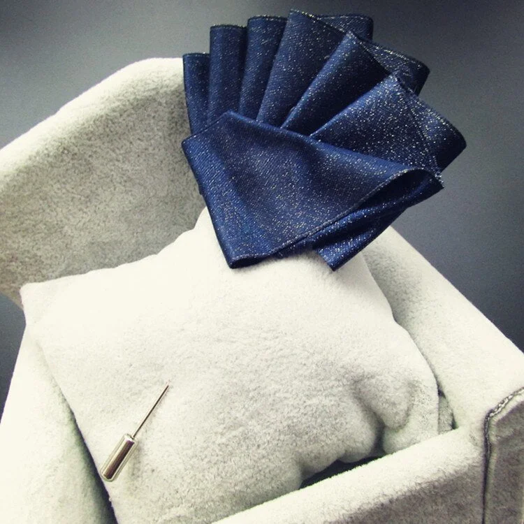 High-end New Rhinestone Bowties Brooch Korean Gentleman Dress White Shirt Wedding Bow Tie Set for Men Accessories Pocket Square