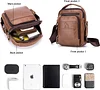 BAIGIO Leder Umh&auml;ngetasche Herren Schultertasche Vintage M&auml;nner Tasche Crossbody Bag Herrentasche zum Umh&auml;ngen Ledertasche mit Abnehmbarem Gurt f&uuml;r Business Arbeit Reise