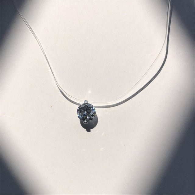 YOY-Invisible Fish Line Crystal Necklace Pendants