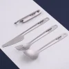 Pure Titanium Multifunctional Knife, Fork, and Spoon Set (4 Pieces)