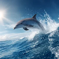 Dolphin Jumping from the Ocean - Diamond Painting